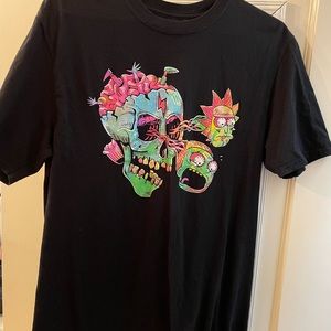 Black Rick and morty t shirt